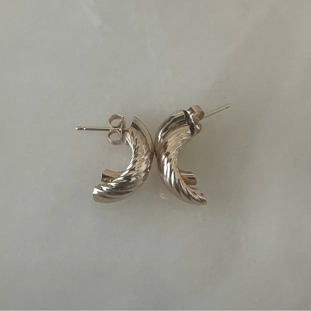 14k Solid Gold Earrings - Picture 9 of 14